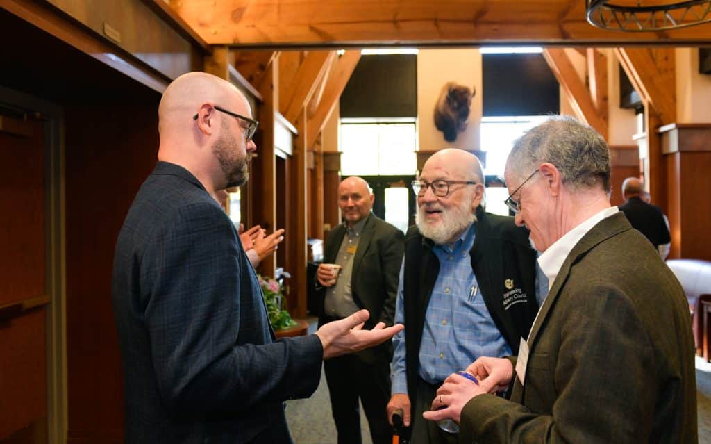 Thomas Rondeau, Principal Director of FutureG/5G, U.S. Department of Defense (DoD) speaks with attendees of the 2022 Spectrum Policy Initiative Conference.