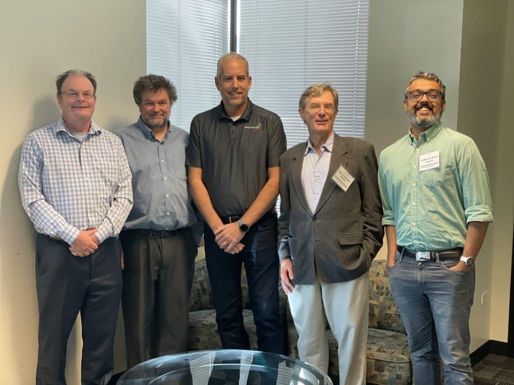 Image includes attendees to NASEM CORF in September 2023, including SpectrumX's Phil Erickson, Scott Palo, Al Gasiewski, and Sidharth Misra.